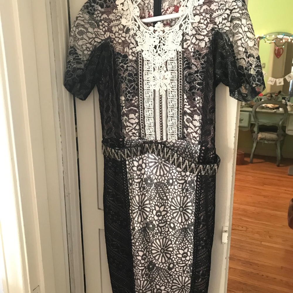 Byron Lars Melange Pencil Dress size 4 with belt